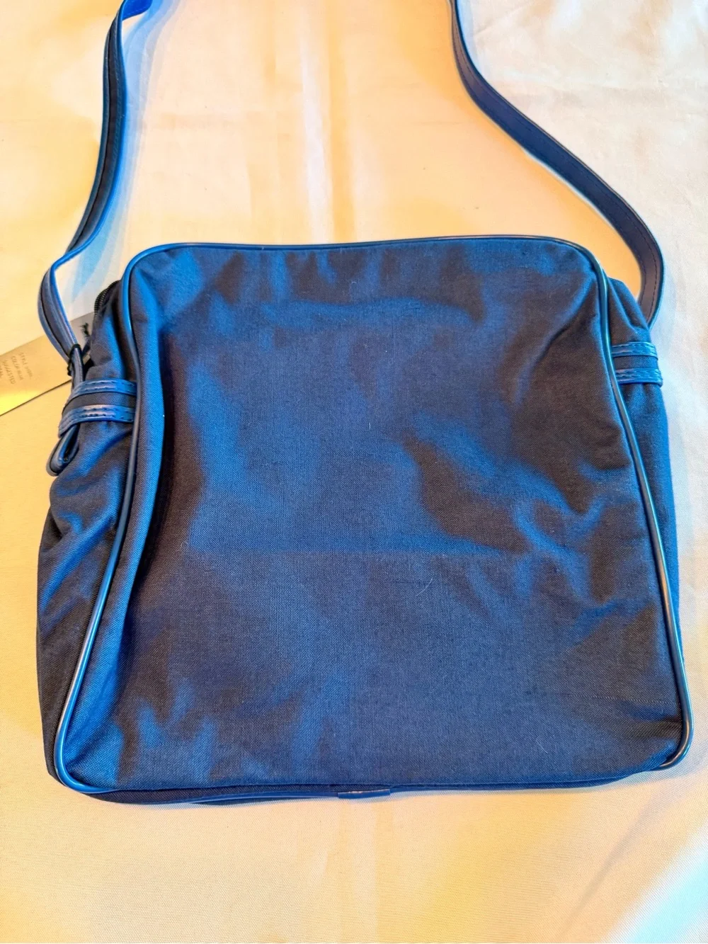 Vintage 1970s RARE NWT Pierre Cardin Blue Nylon Messenger Bag